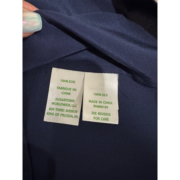 Lilly Pulitzer Cami Tank Top Womens Size S Navy Blue V-Neck Adjustable - Picture 5 of 7